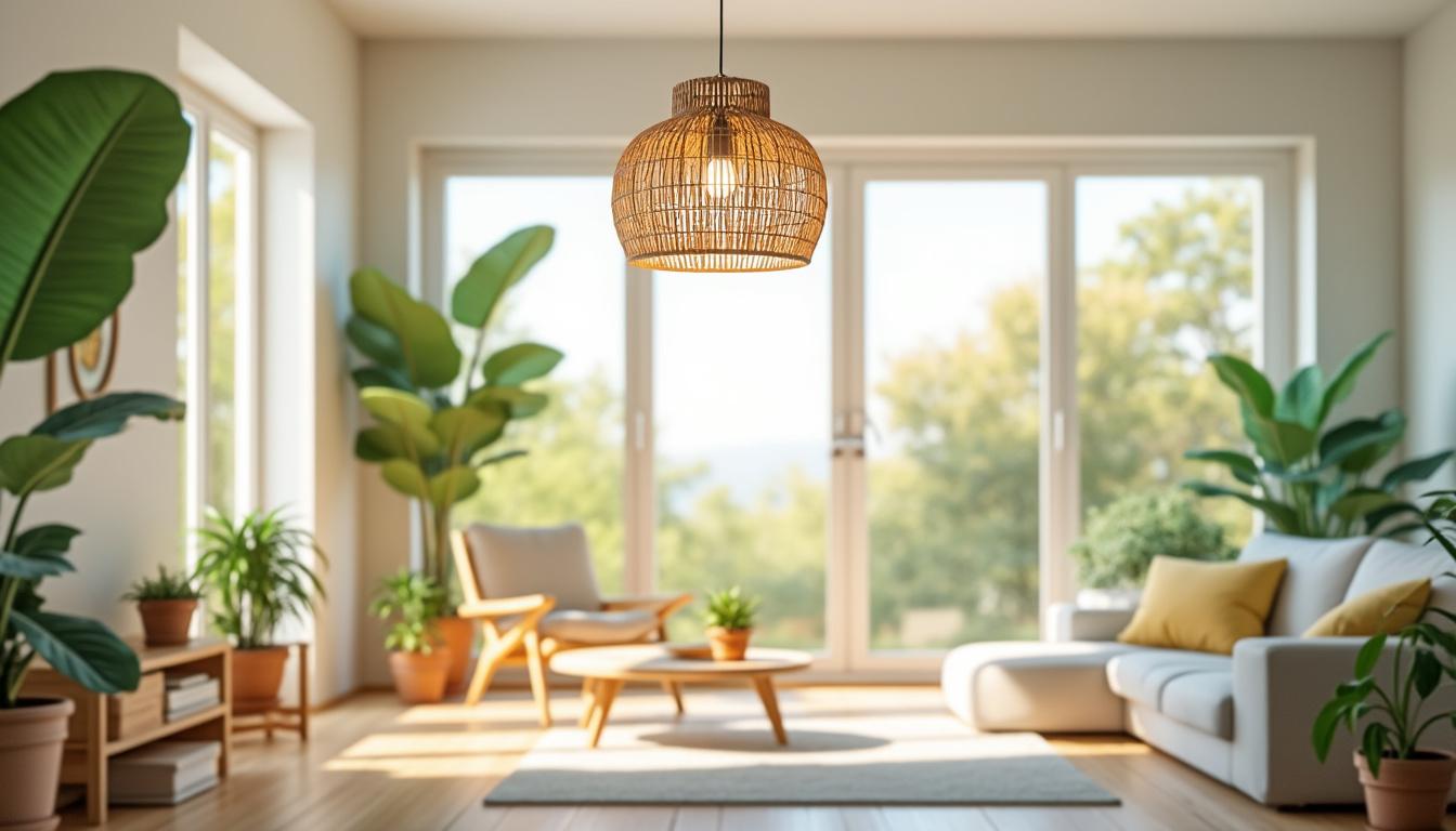 L’effet apaisant d’une suspension rotin AM PM dans une décoration lumineuse