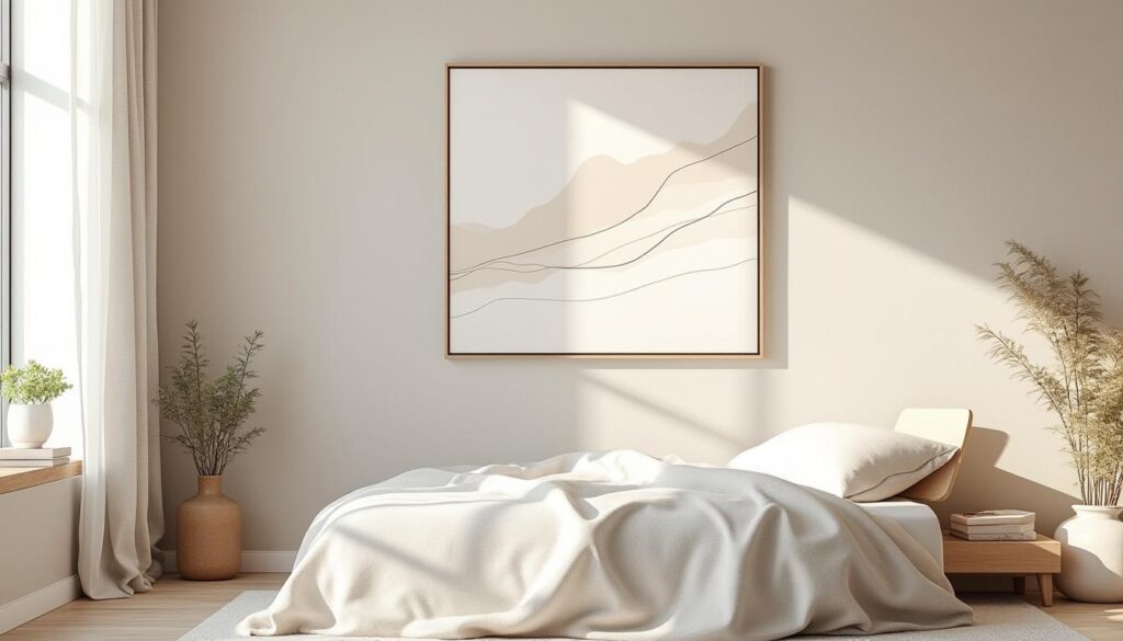 Déco murale minimaliste pour une chambre adulte apaisante